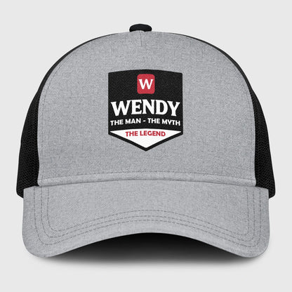 The Man The Myth The Legend Gray Mesh Cap WENDY 13K1 C189PF