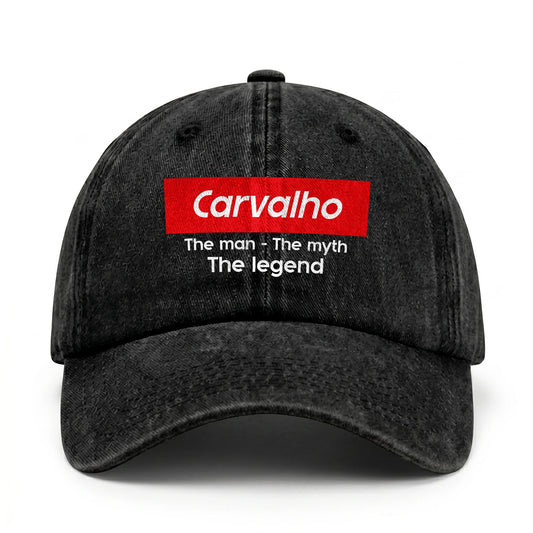 Your Name The Man The Myth The Legend Red Logo Washed Cap CARVALHO 13K1 C130PF