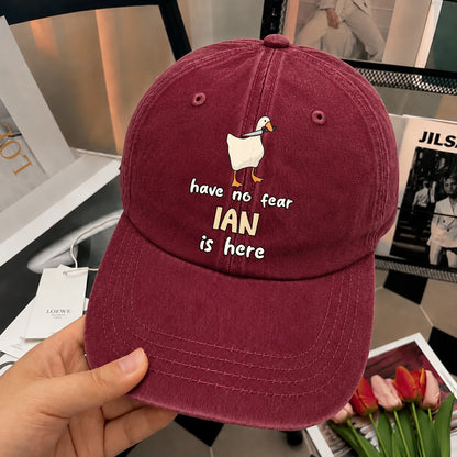 Have No Fear Your Name Is Here Funny Goose Burgundy Washed Cap IAN 13K1 C127PF