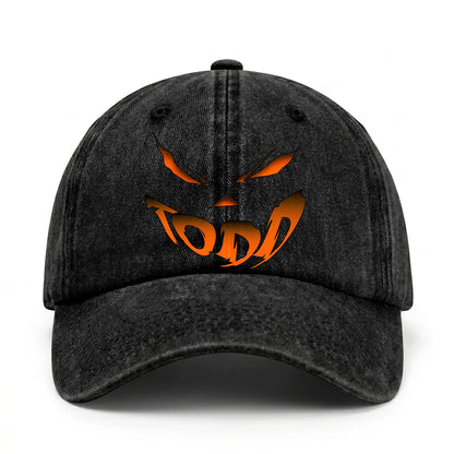 Stay Hungry Pumpkin Chasing Ghosts Funny Washed Cap TODD 13K1 C101PF