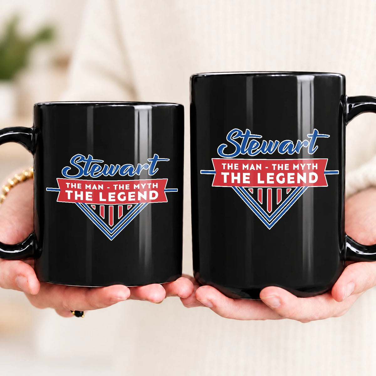 The Man The Myth The Legend Red And Blue Logo Mug STEWART 13K1 MG34