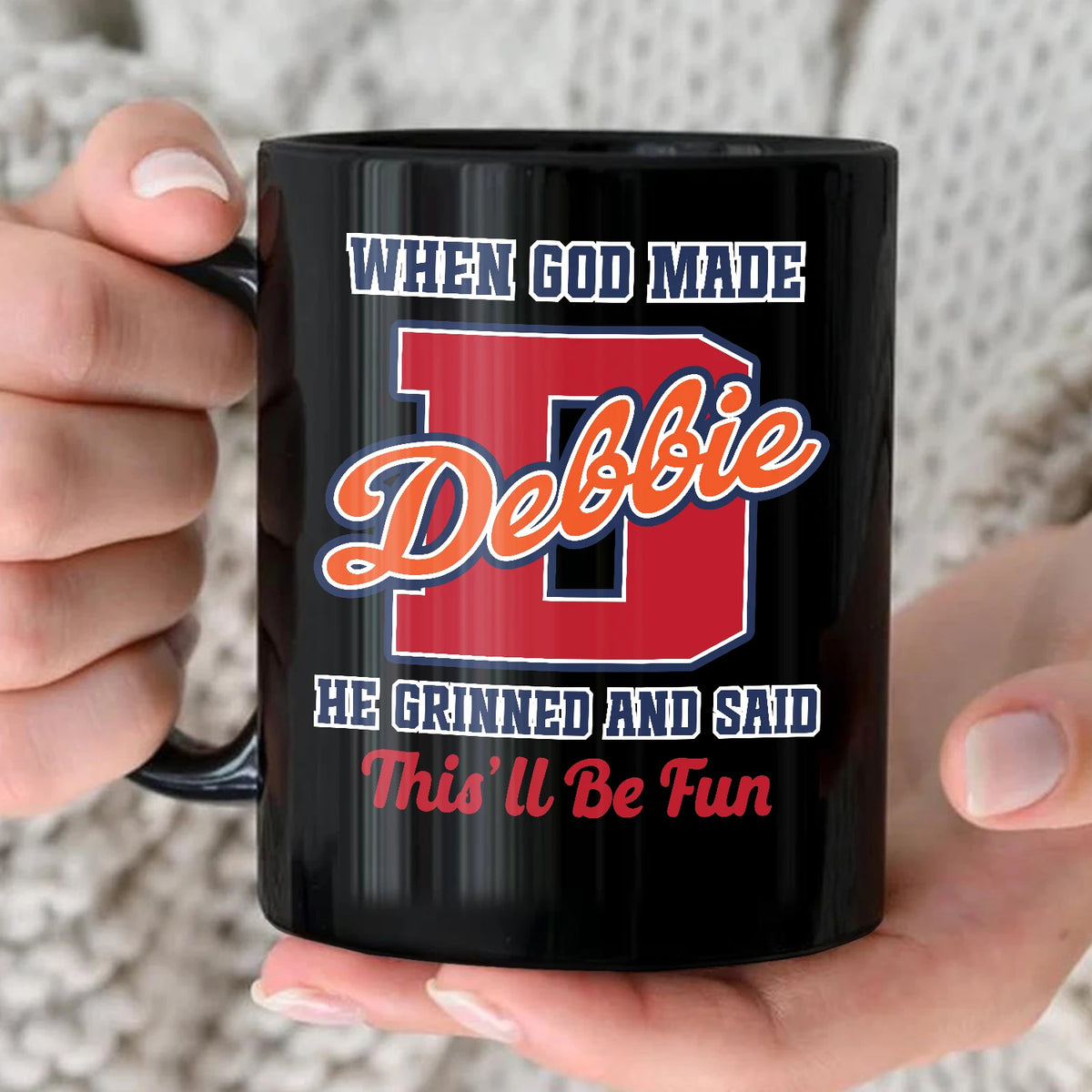 When God Made Your Name Personalized Baseball Mug DEBBIE 13K1 MG07