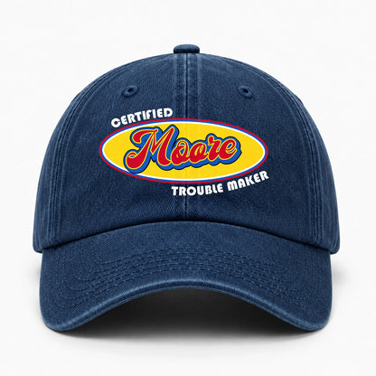 Certified Your Name Trouble Maker Washed Cap MOORE 13K1 C73PF