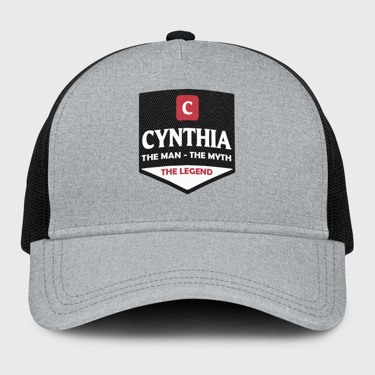 The Man The Myth The Legend Gray Mesh Cap CYNTHIA 13K1 C189PF
