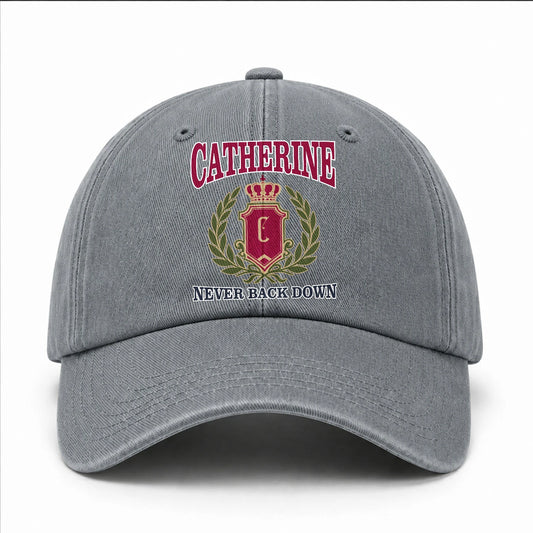 Your Name Never Back Down Royal Washed Cap CATHERINE 13K1 C77PF