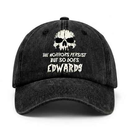 The Horrors Persist But So Does Your Name Cool Skull Washed Cap EDWARDS 13K1 C134PF