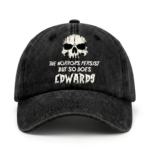 The Horrors Persist But So Does Your Name Cool Skull Washed Cap EDWARDS 13K1 C134PF