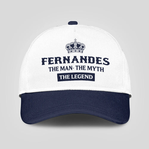 The Man The Myth The Legend King Crown Blue And White Cap FERNANDES 13K1 C147PF