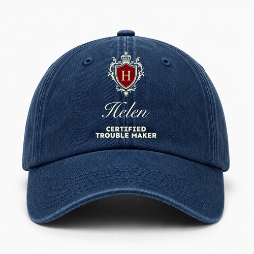 Live Laugh Love Royal Blue Washed Cap HELEN 13K1 C176PF