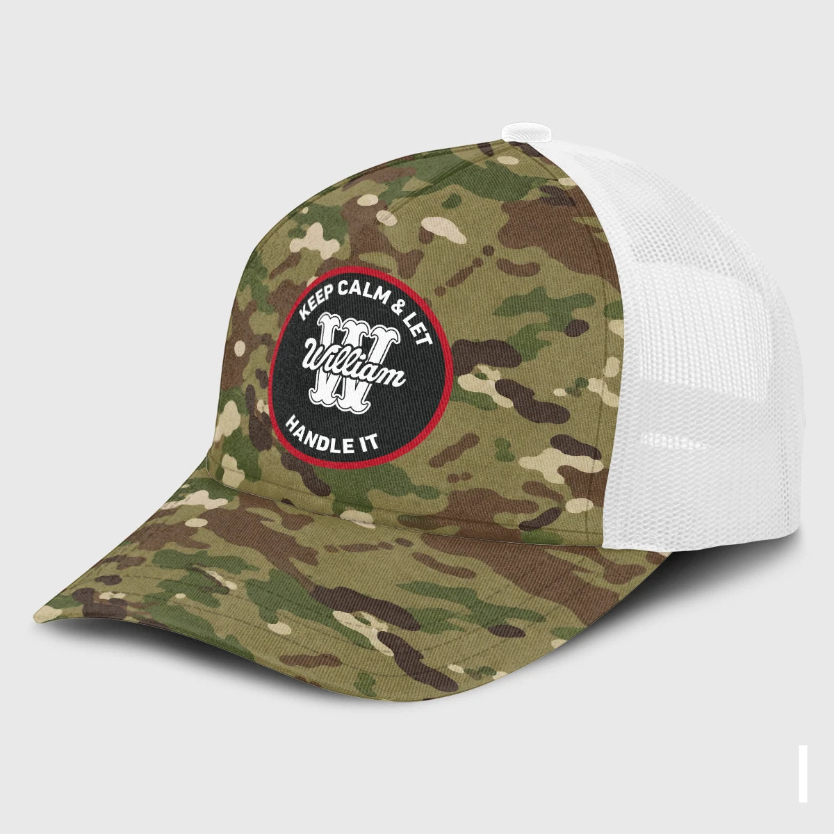 Keep Calm & Let Your Name Handle It Camo Mesh Cap WILLIAM 13K1 C209PF