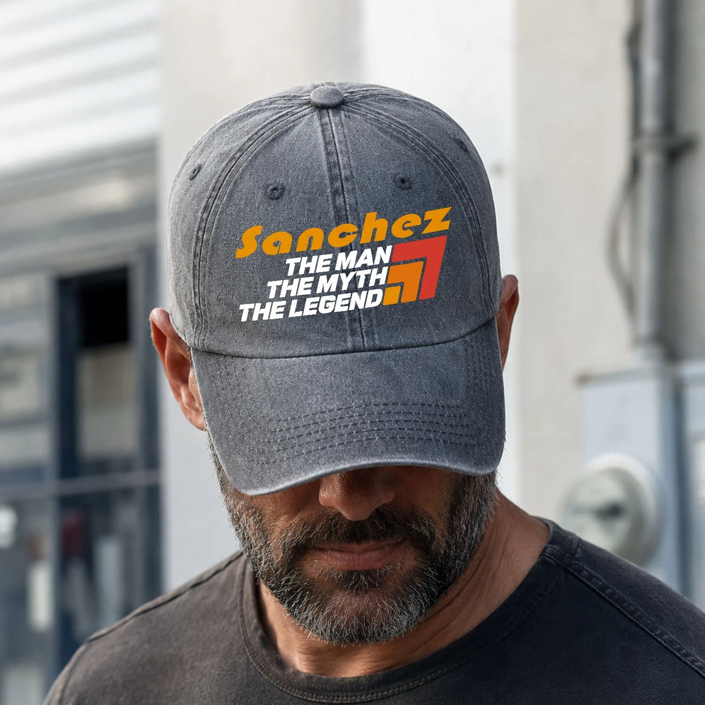 The Man The Myth The Legend With Logo Washed Cap SANCHEZ 13K1 C72PF