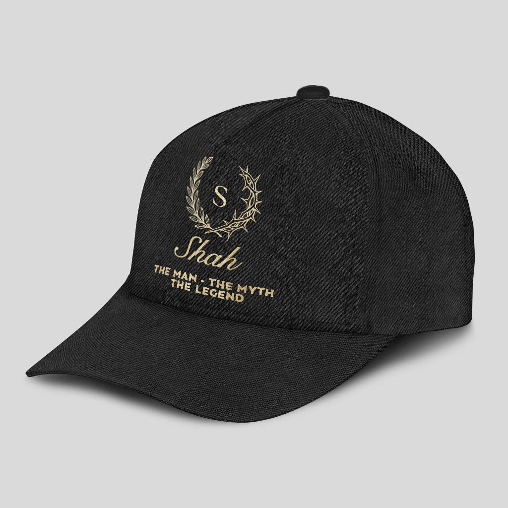 The Man The Myth The Legend God's Crown Black Cap SHAH 13K1 C175PF