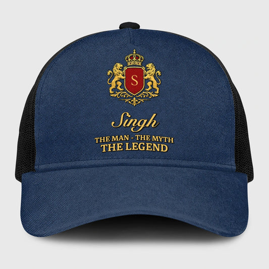 The Man The Myth The Legend Royal Blue Mesh Cap SINGH 13K1 C187PF