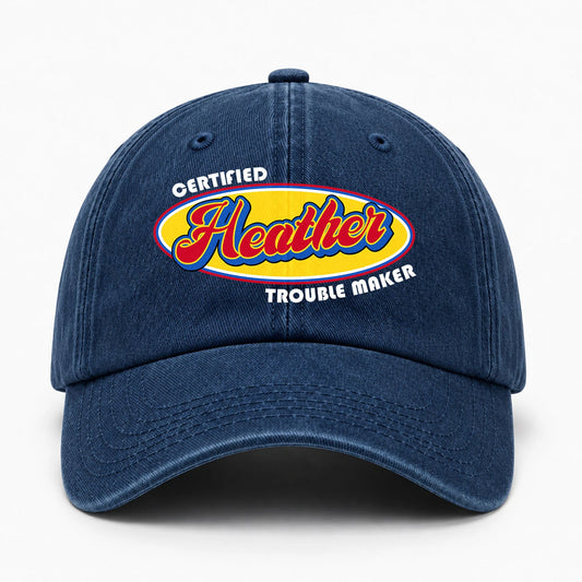 Certified Your Name Trouble Maker Washed Cap HEATHER 13K1 C73PF