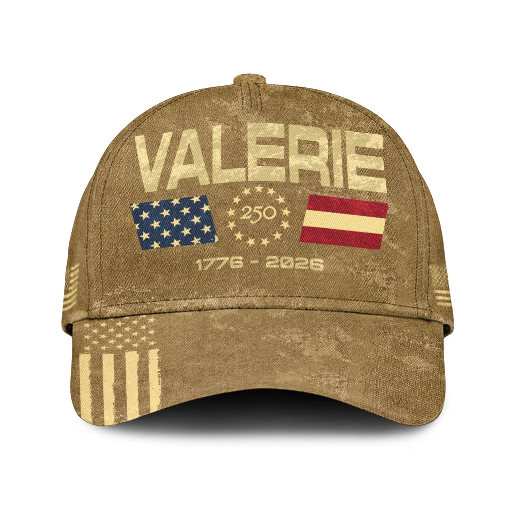 VALERIE 13K1-C14PF 250th Anniversary Patriotic Baseball Cap 1776–2026