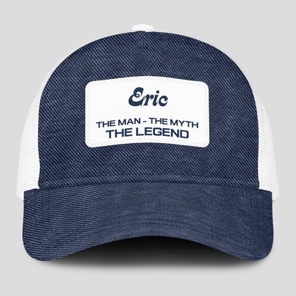 The Man The Myth The Legend Blue Denim Mesh Cap ERIC 13K1 C194PF