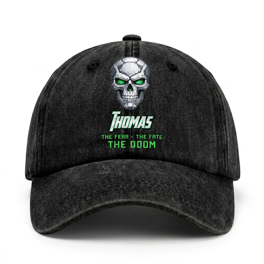 The Fear The Fate The Doom Skull Washed Cap THOMAS 13K1 C99PF