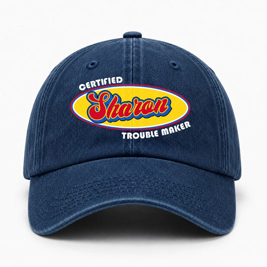 Certified Your Name Trouble Maker Washed Cap SHARON 13K1 C73PF