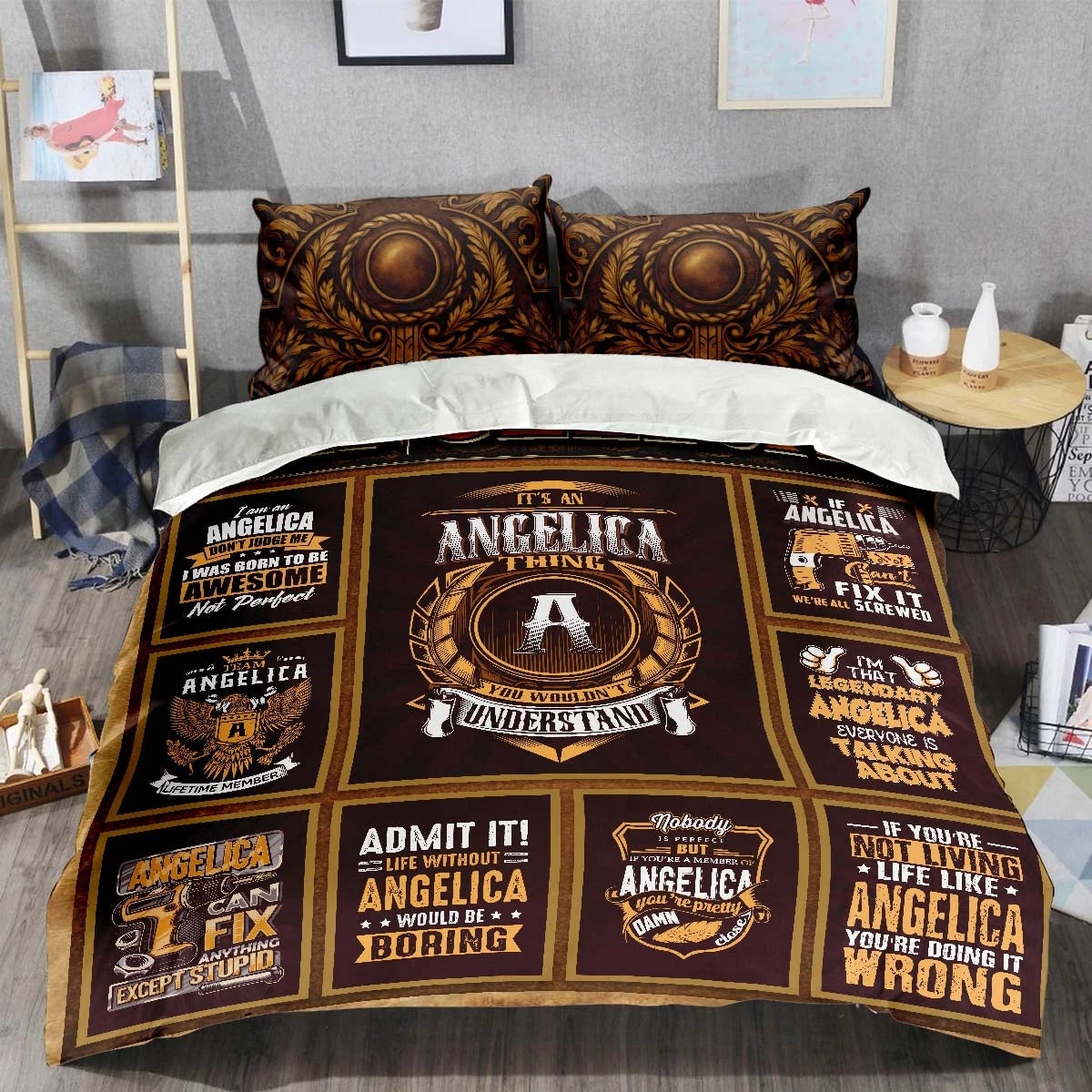 ANGELICA Limited Edition Personalized Bedding Set 13K1-BS3