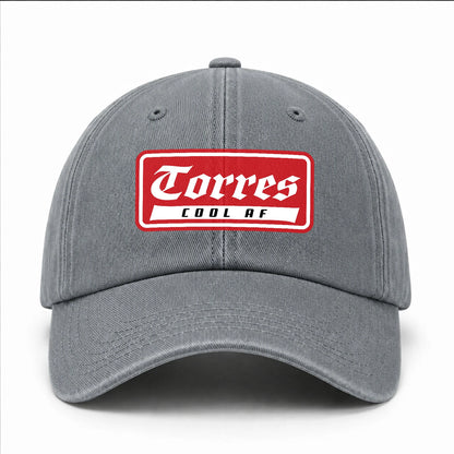 Your Name Cool Af Red Logo Funny Washed Cap TORRES 13K1 C79PF