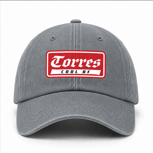 Your Name Cool Af Red Logo Funny Washed Cap TORRES 13K1 C79PF