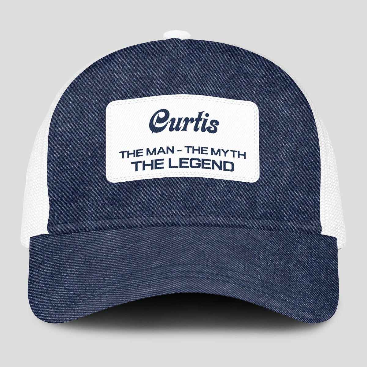 The Man The Myth The Legend Blue Denim Mesh Cap CURTIS 13K1 C194PF