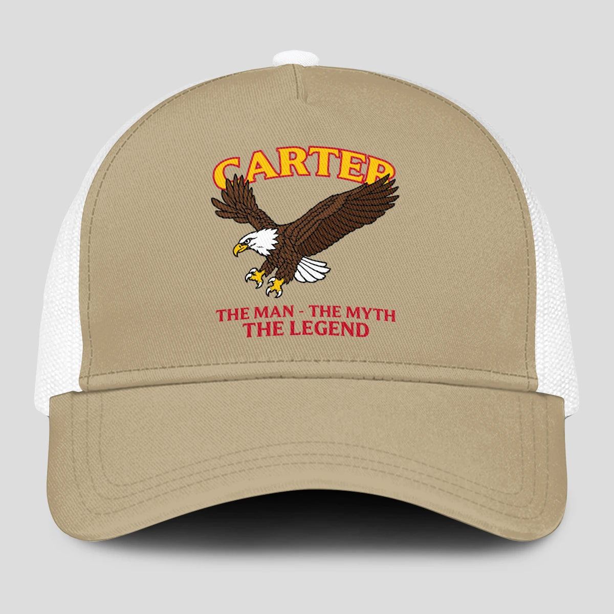The Man The Myth The Legend Eagle Khaki Mesh Cap CARTER 13K1 C210PF