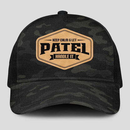 Keep Calm & Let Your Name Handle It Dark Camo Mesh Cap PATEL 13K1 C195PF