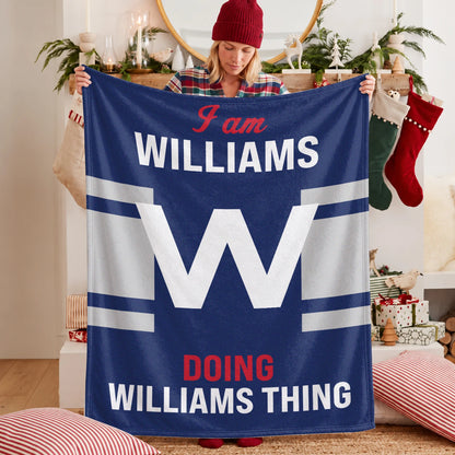 I'm Name Doing Name Things Navy Fleece Blanket WILLIAMS 13K1 BK51