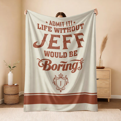 Life Without Your Name Would Be Boring Cream Terracotta Blanket JEFF 13K1 BK24