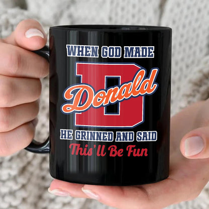 When God Made Your Name Personalized Baseball Mug DONALD 13K1 MG07