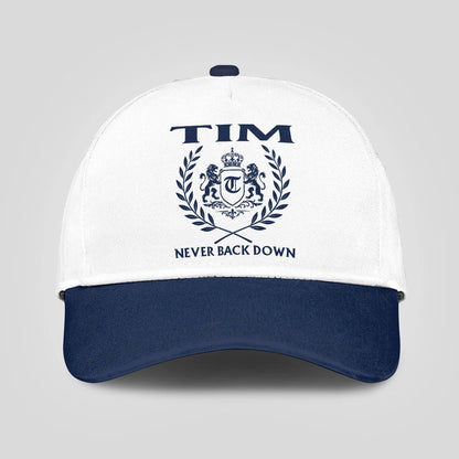 Never Back Down Blue And White Cap TIM 13K1 C59PF