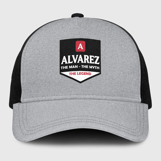 The Man The Myth The Legend Gray Mesh Cap ALVAREZ 13K1 C189PF