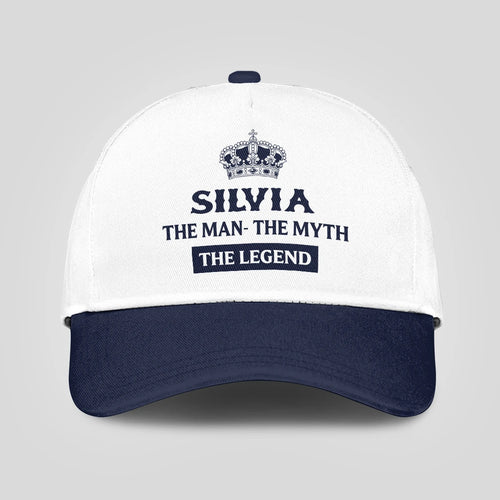 The Man The Myth The Legend King Crown Blue And White Cap SILVIA 13K1 C147PF