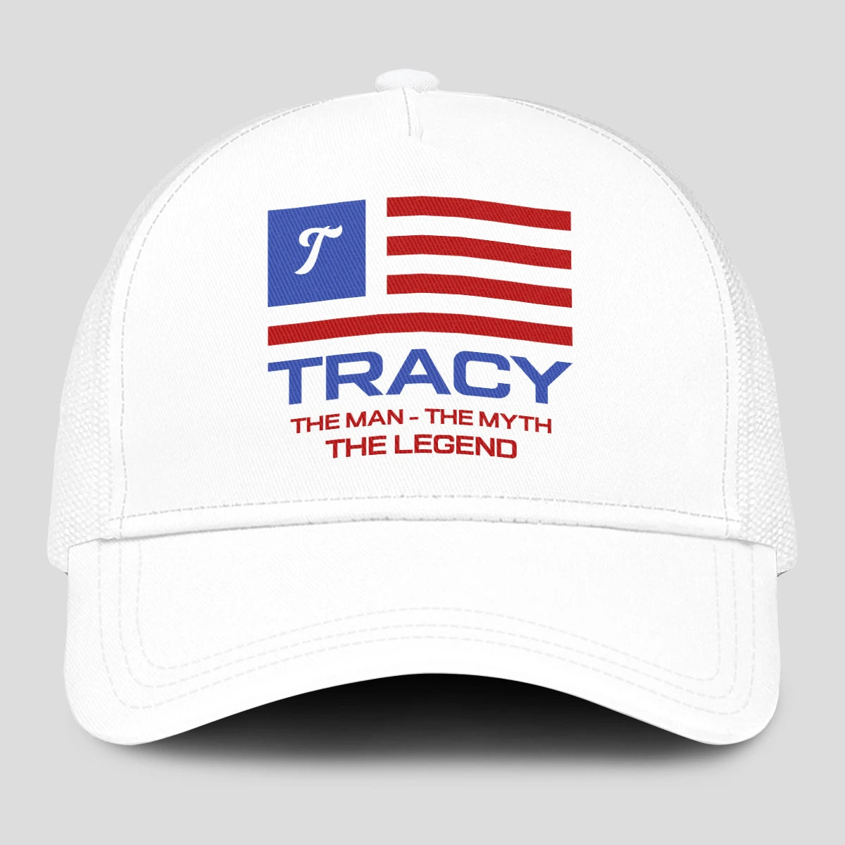 The Man The Myth The Legend America Flag Mesh Cap TRACY 13K1 C193PF