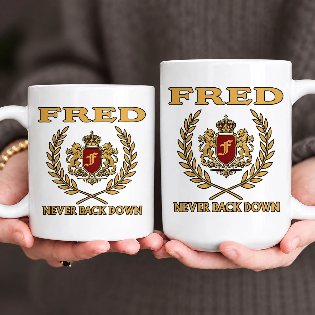 Never Back Down Royal Mug FRED 13K1 MG22