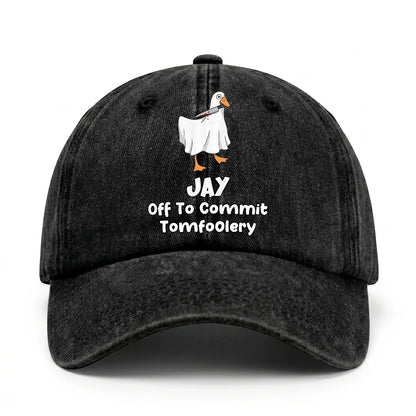 Off To Commit Tomfoolery Funny Goose Washed Cap JAY 13K1 C131PF