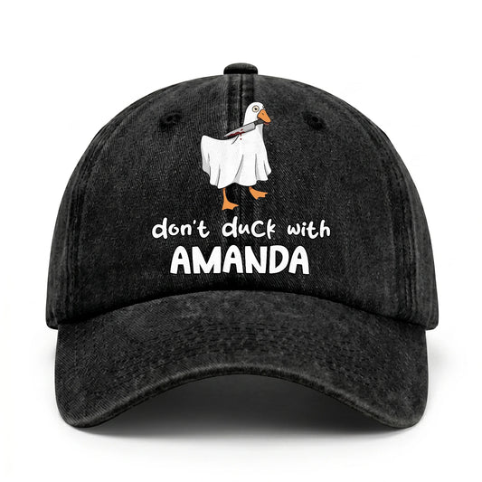 Don't Duck With Your Name Funny Washed Cap AMANDA 13K1 C129PF