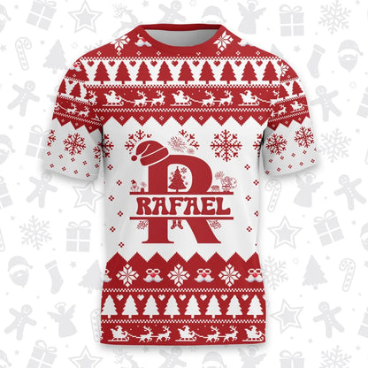 RAFAEL Personalized Christmas T-Shirt Pajama Set - Holiday Gift Outfit 13K1-CR2