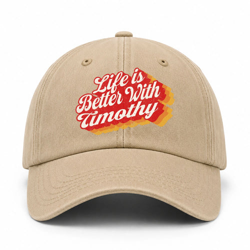 Life Is Better With Your Name Vintage Washed Cap TIMOTHY 13K1 C67PF
