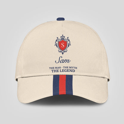 The Man The Myth The Legend Blue And Red Striped Cap SAM 13K1 C117PF