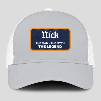 The Man The Myth The Legend Gray Mesh Cap NICK 13K1 C204PF