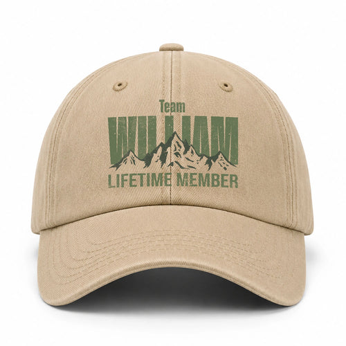 Team Your Name Lifetime Member Mountain Cap WILLIAM 13K1 C58PF