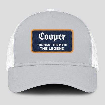 The Man The Myth The Legend Gray Mesh Cap COOPER 13K1 C204PF