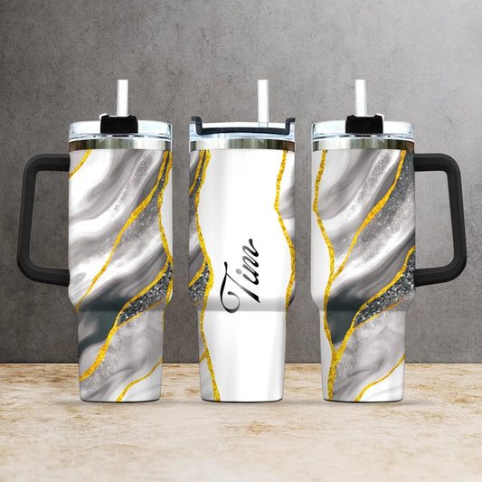 TIM 40oz Personalized Tumbler Cup with Straw | Custom Stainless Steel Mug 13K1-TB1