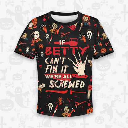 BETTY Horror Halloween Pajama Set Scary T-Shirt & Pants Sleepwear Costume 13K1-HL1