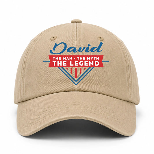 The Man The Myth The Legend Logo Washed Cap DAVID 13K1 C37PF