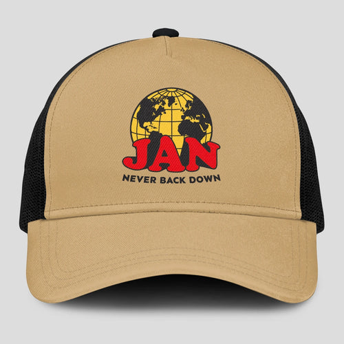 Never Back Down World Logo Khaki Mesh Cap JAN 13K1 C212PF