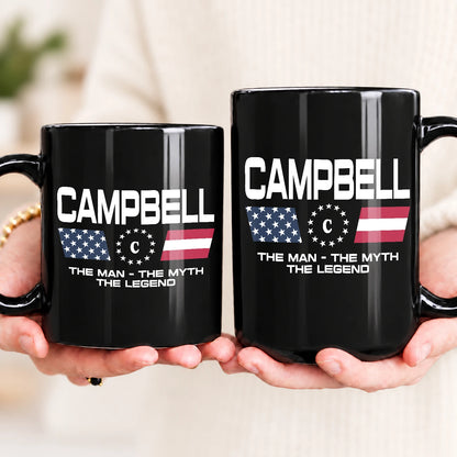 The Man The Myth The Legend Us Flag Mug CAMPBELL 13K1 MG23