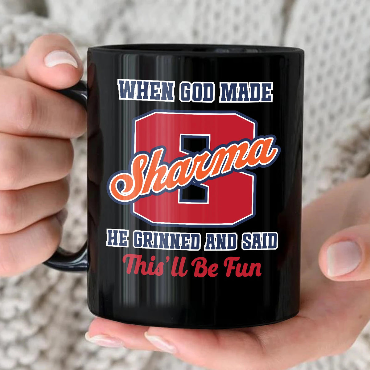 When God Made Your Name Personalized Baseball Mug SHARMA 13K1 MG07